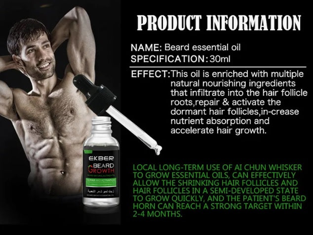 Aceite Esencial Natural De Alta Calidad Para El Crecimiento De La Barba