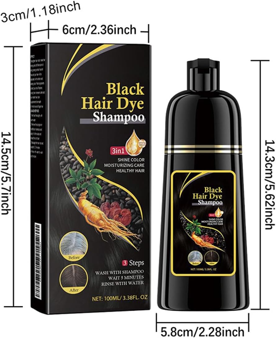 CHAMPÚ TINTE INSTANTÁNEO 3 EN 1 PARA CABELLO NEGRO