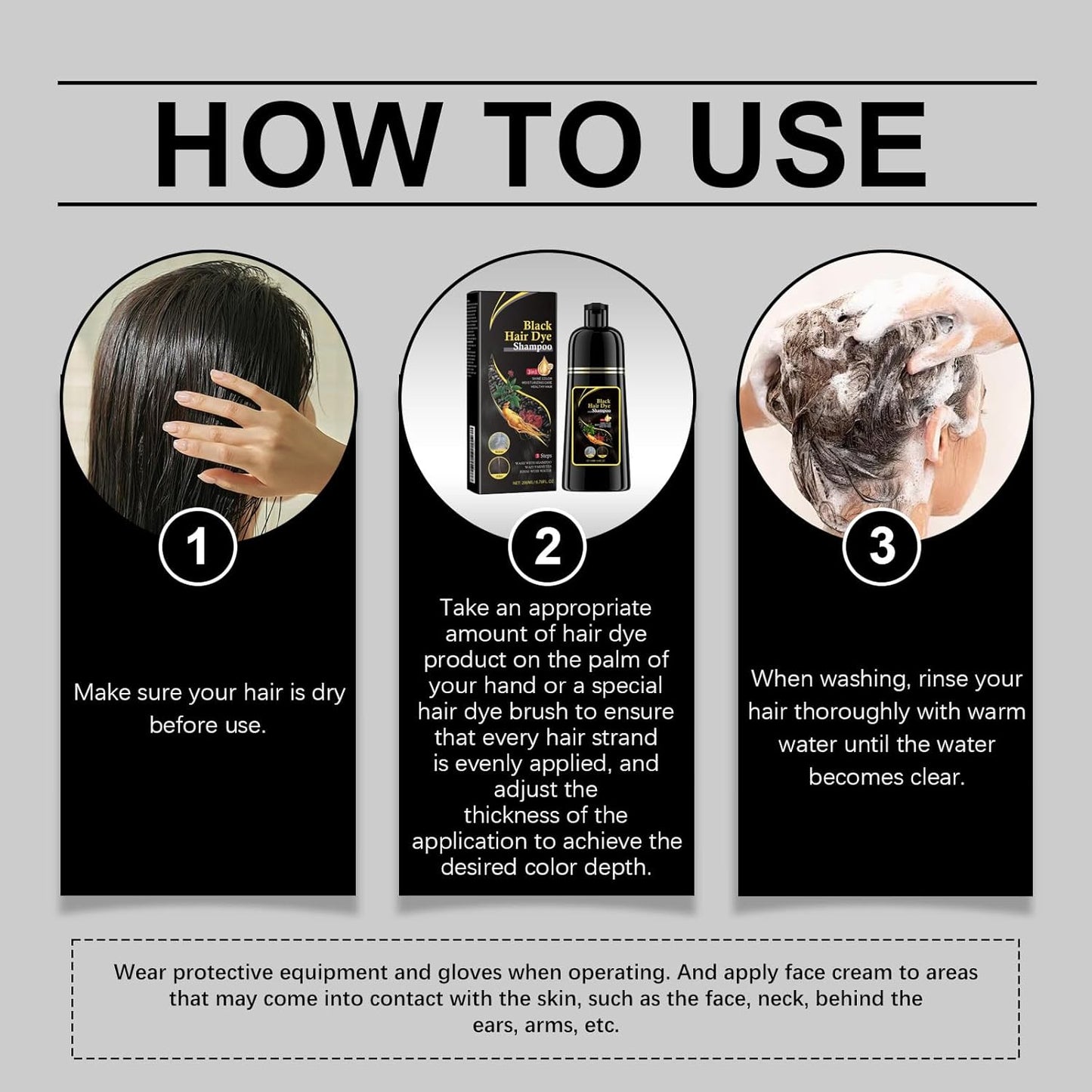 CHAMPÚ TINTE INSTANTÁNEO 3 EN 1 PARA CABELLO NEGRO