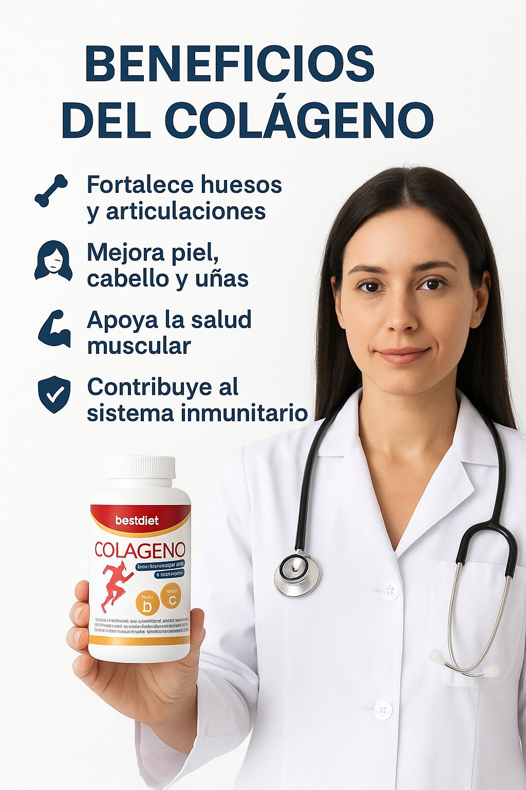 Paquete de 1, 2 o 3 botellas - SUP Colágeno Hidrolizado 120 Comprimidos