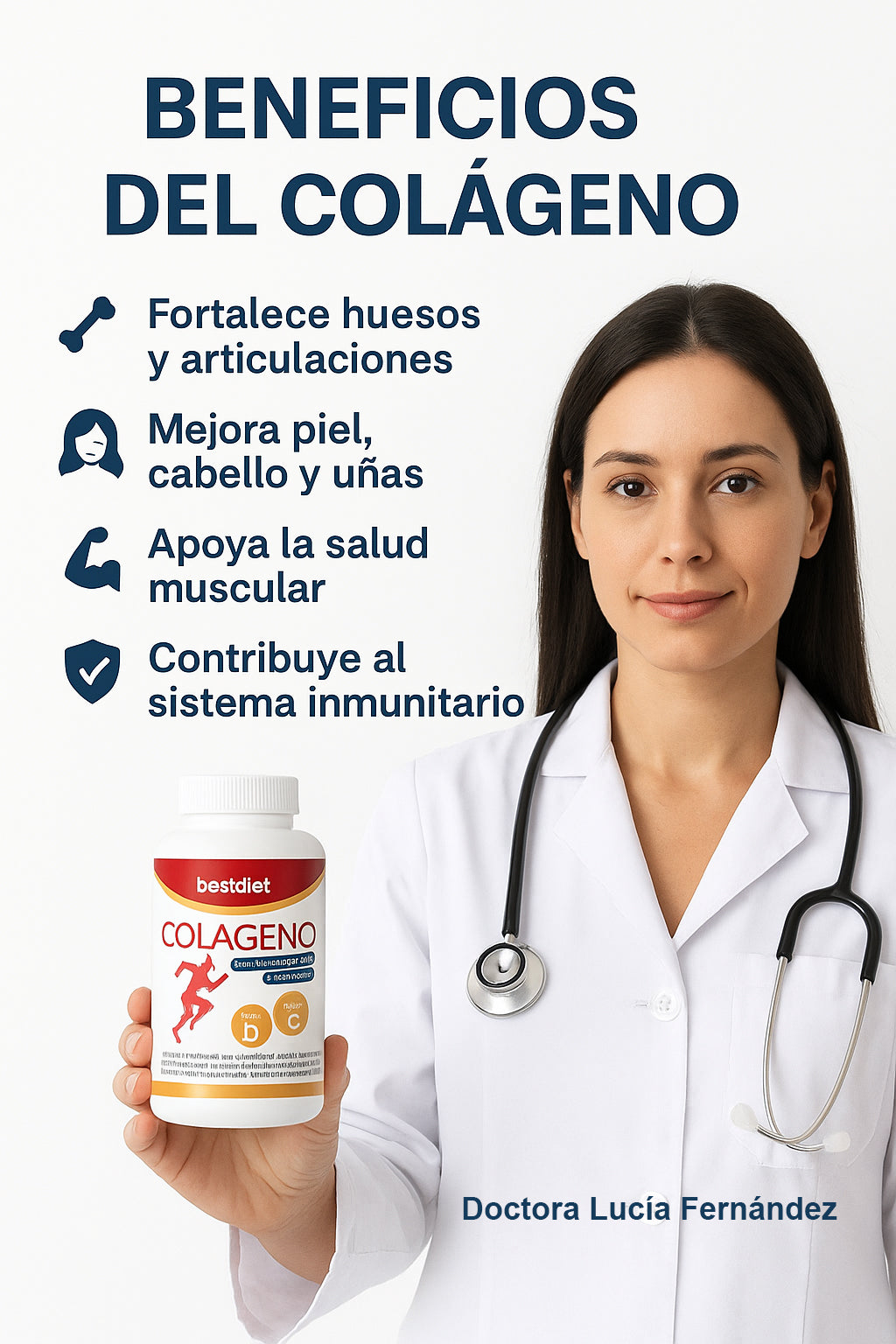 Colágeno Hidrolizado 120 Comprimidos – Salud Articular y Cuidado de la Piel