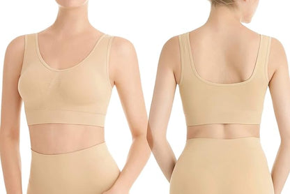 Sujetador Deportivo | Sin costuras | Beige | S/M | Para Mujer